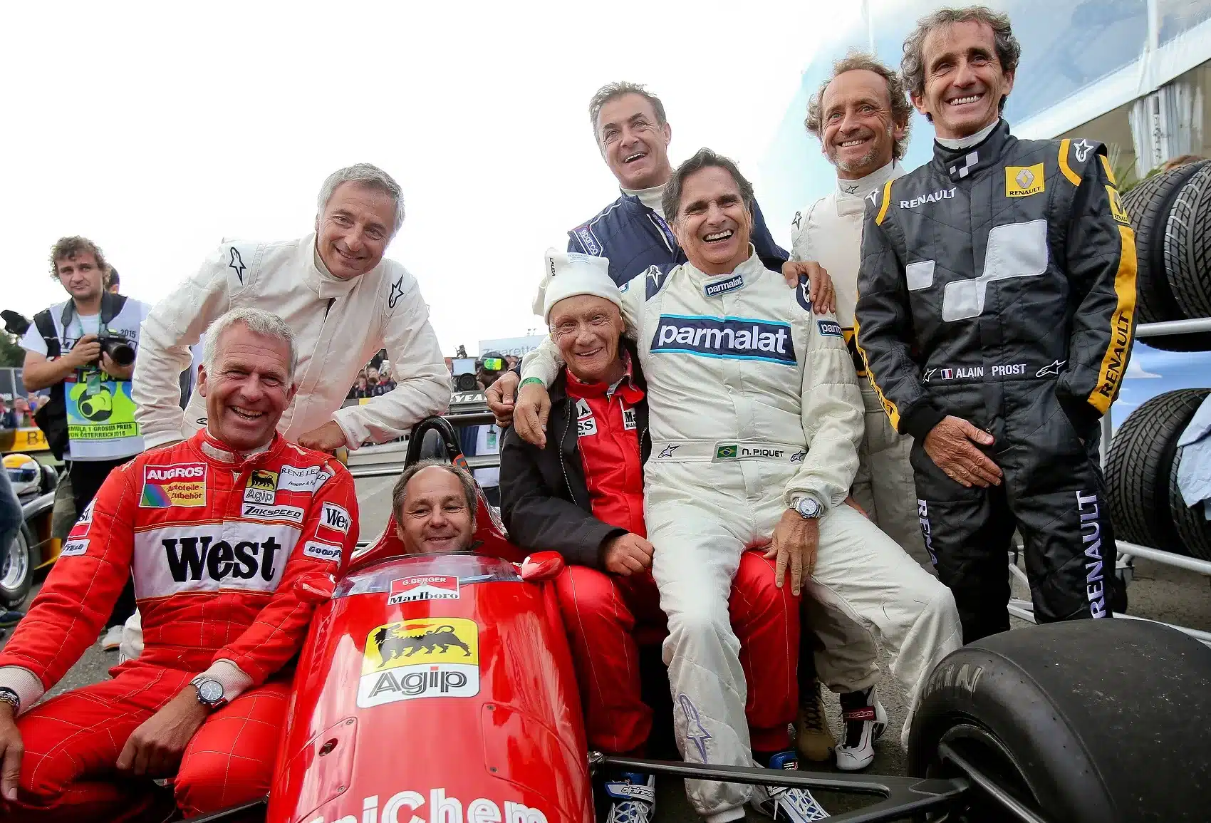 Christian Danner, Riccardo Patrese, Gerhard Berger, Niki Lauda, Jean Alesi, Nelson Piquet, Pierluigi Martini, Alain Prost, f1