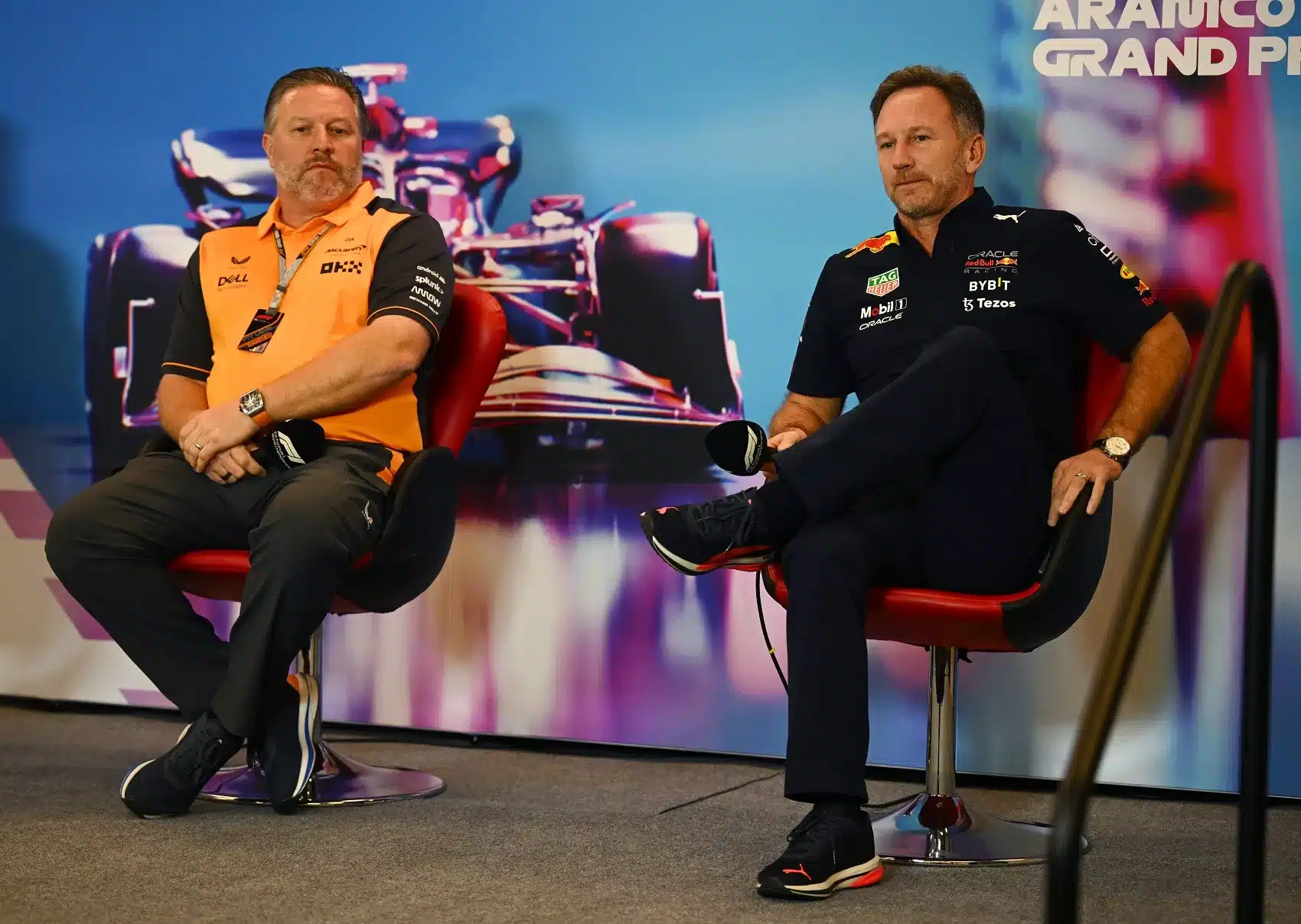 christian horner, zak brown, red bull, mclaren