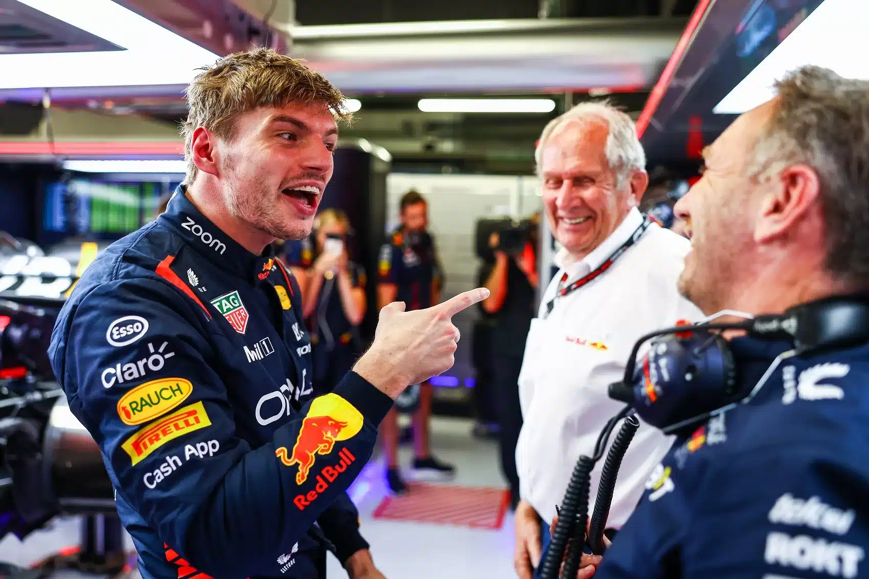 Max Verstappen, Christian Horner, Helmut Marko
