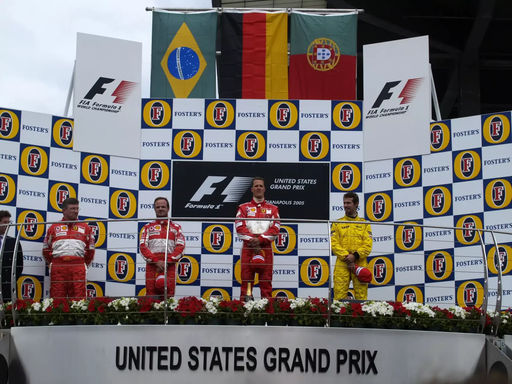 michael schumacher, rubens barrichello, tiago monteiro, indianapolis