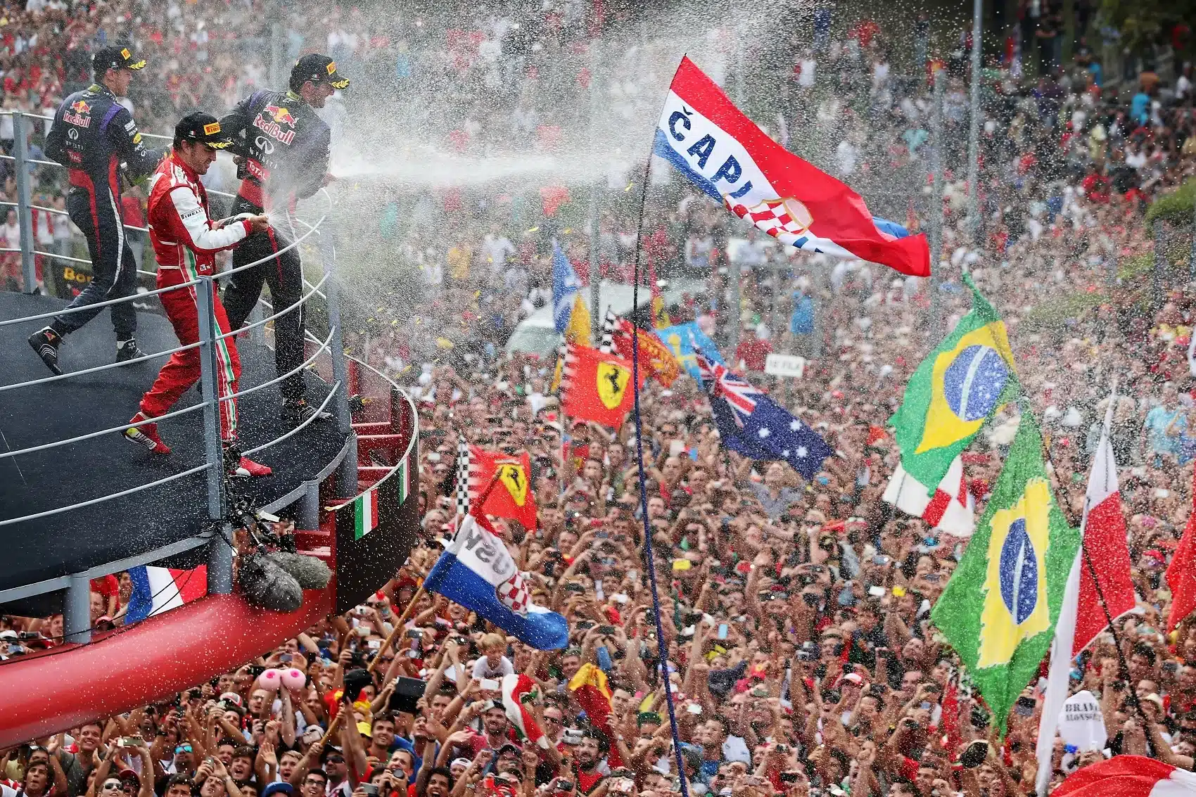Sebastian Vettel, Fernando Alonso, Mark Webber, monza