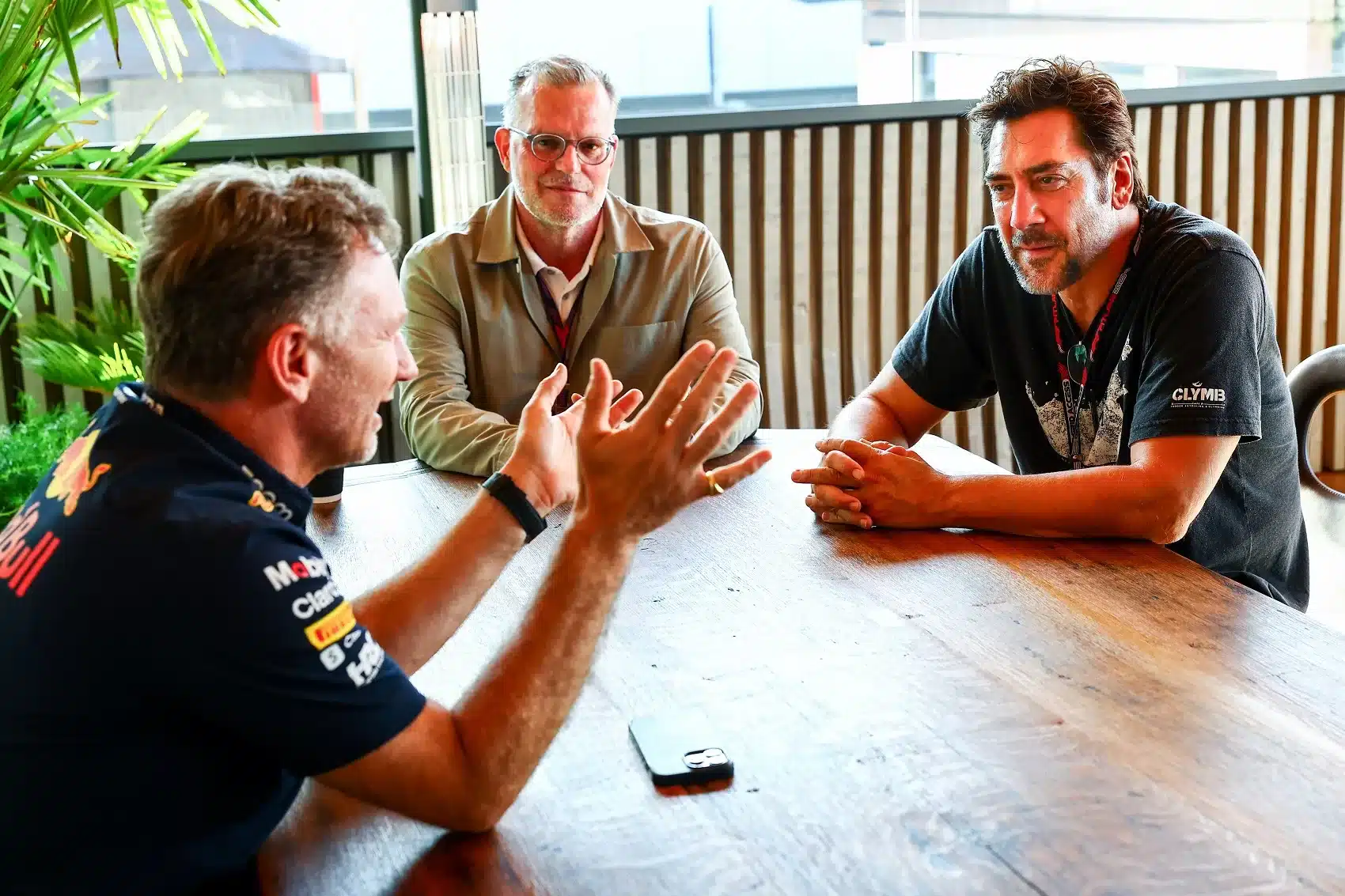 Javier Bardem, Christian Horner, Jerry Bruckheimer, Brad Pitt