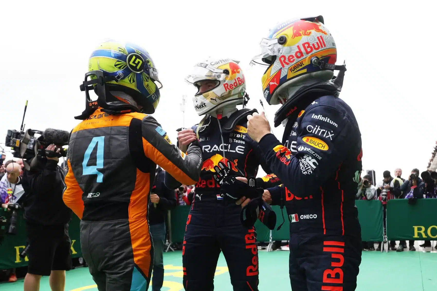 Max Verstappen, Sergio Perez, Lando Norris, red bull