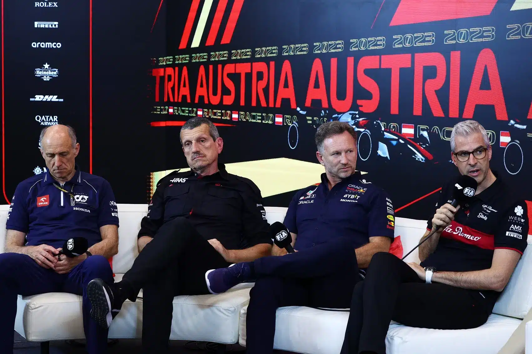 Franz Tost, Günther Steiner, Christian Horner, Alessandro Alunni Bravi, F1, csapatfőnök