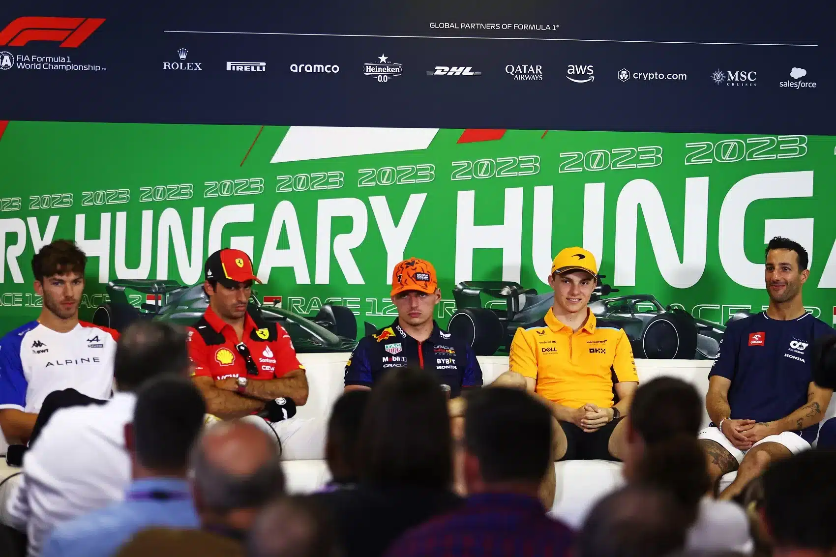 Gasly, Sainz, Verstappen, Piastri, Ricciardo