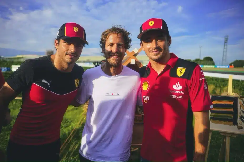 carlos sainz, sebastian vettel, charles leclerc