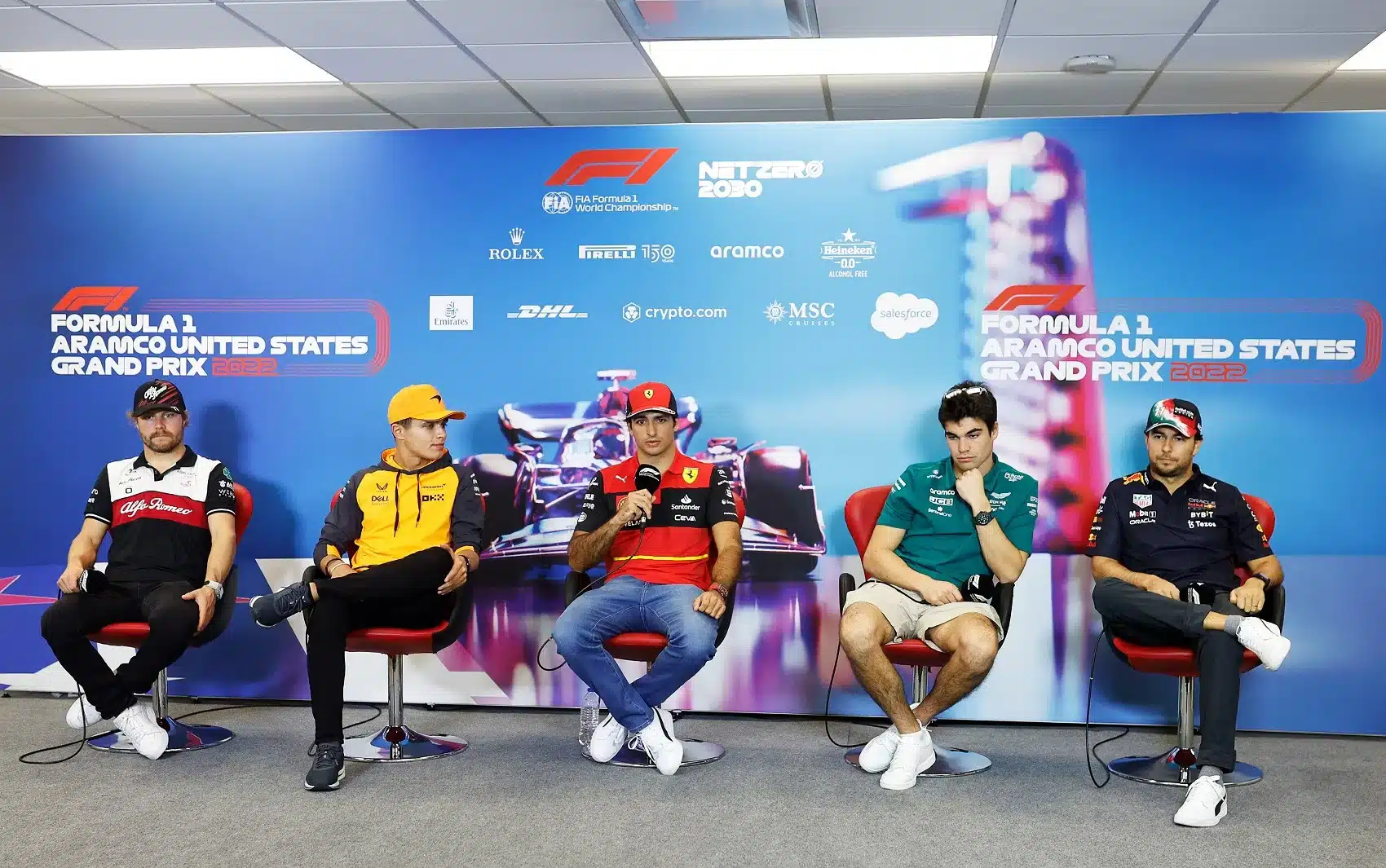 Valtteri Bottas, Lando Norris, Carlos Sainz, Lance Stroll, Sergio Perez, audi