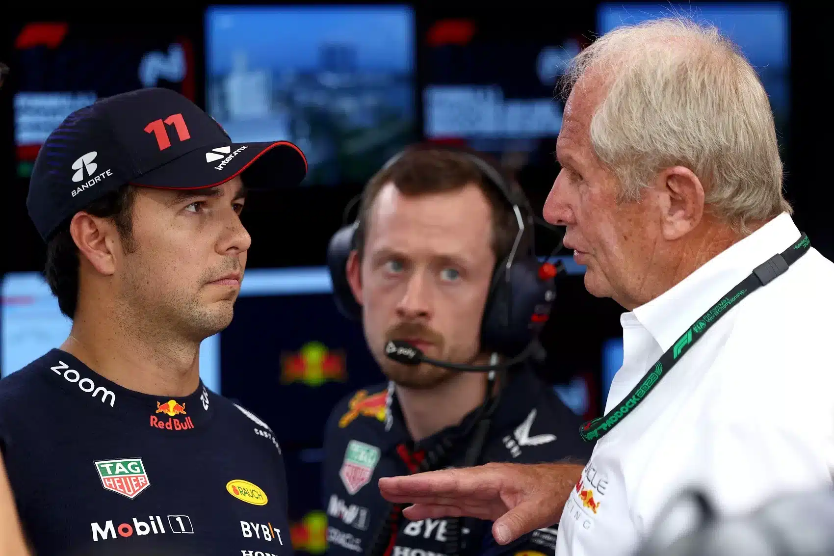 Sergio Pérez,. Helmut Marko