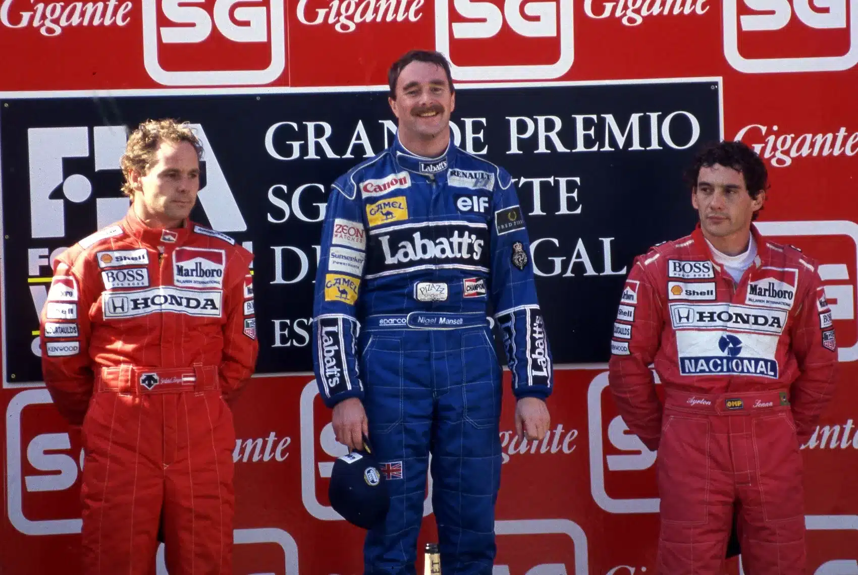 Gerhard Berger, Nigel Mansell, Ayrton Senna