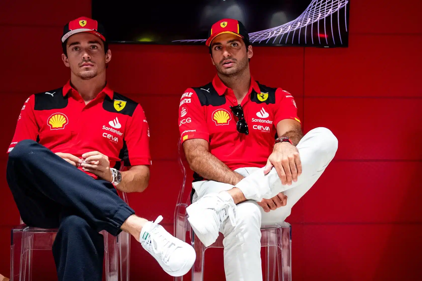 carlos sainz, charles leclerc, ferrari