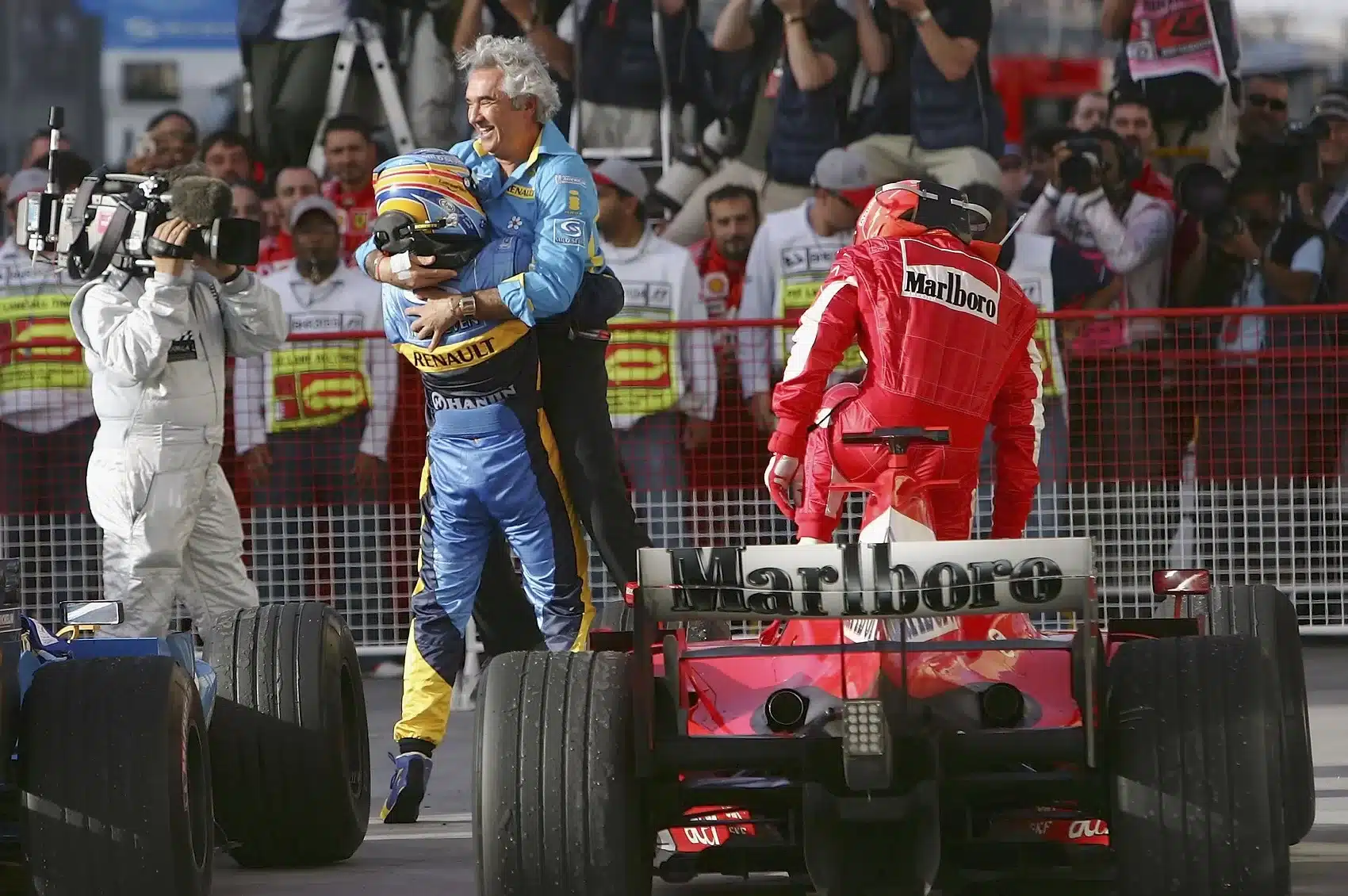 Fernando Alonso, Flavio Briatore, Michael Schumacher