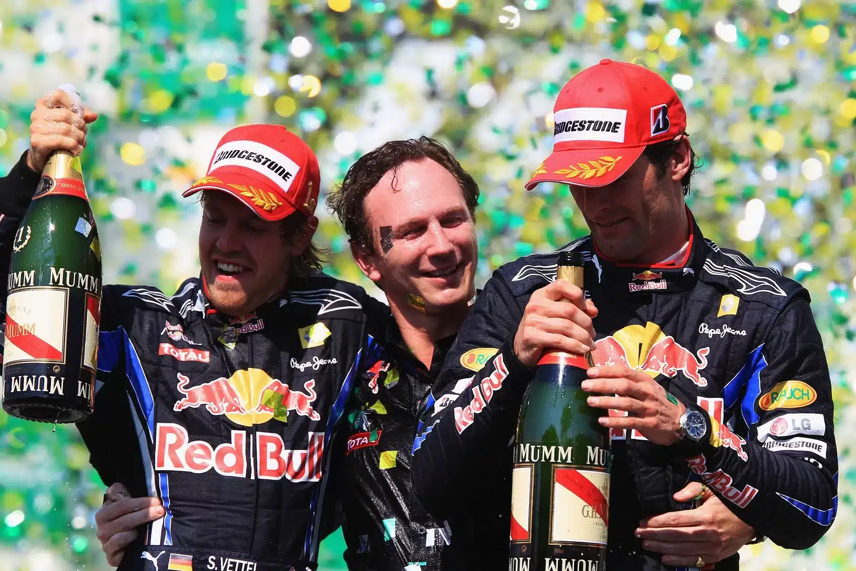 Sebastian Vettel, Christian Horner, Mark Webber, Red Bull Racing 2010