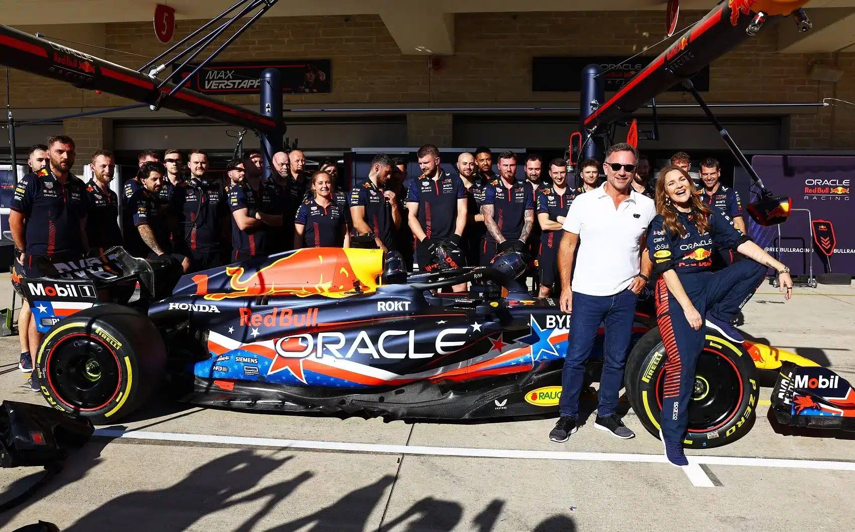 Drew Barrymore, Christian Horner, red bull