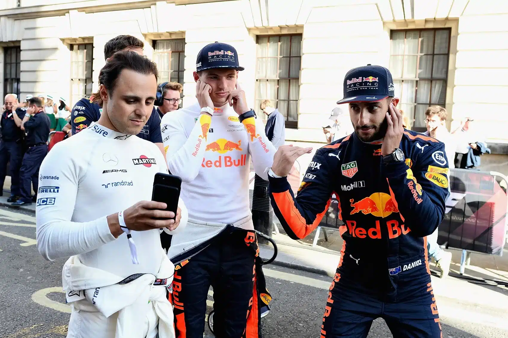 Daniel Ricciardo, Max Verstappen, Felipe Massa