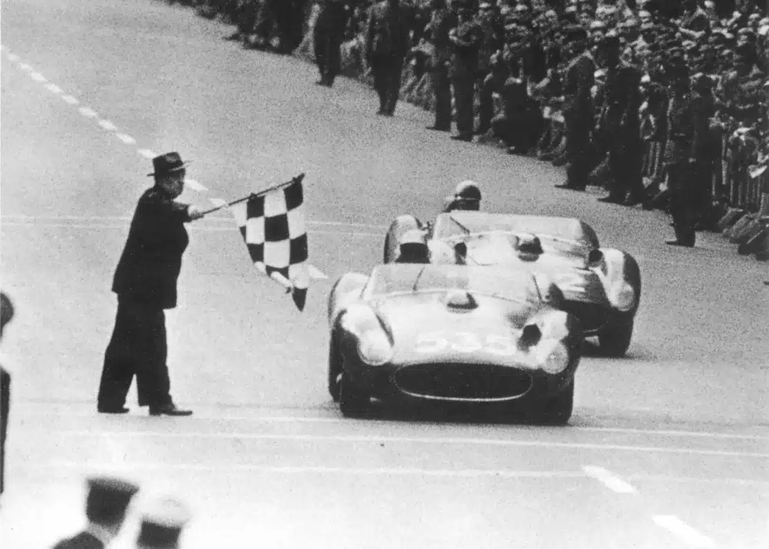 Piero Taruffi és Wolfgang von Trips, 1957, Ferrari, Mille Miglia
