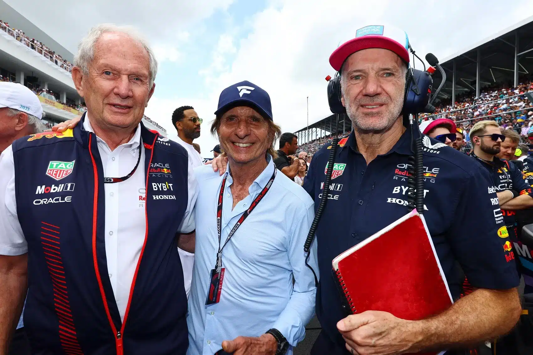Helmut Marko, Emerson Fittipaldi, Adrian Newey