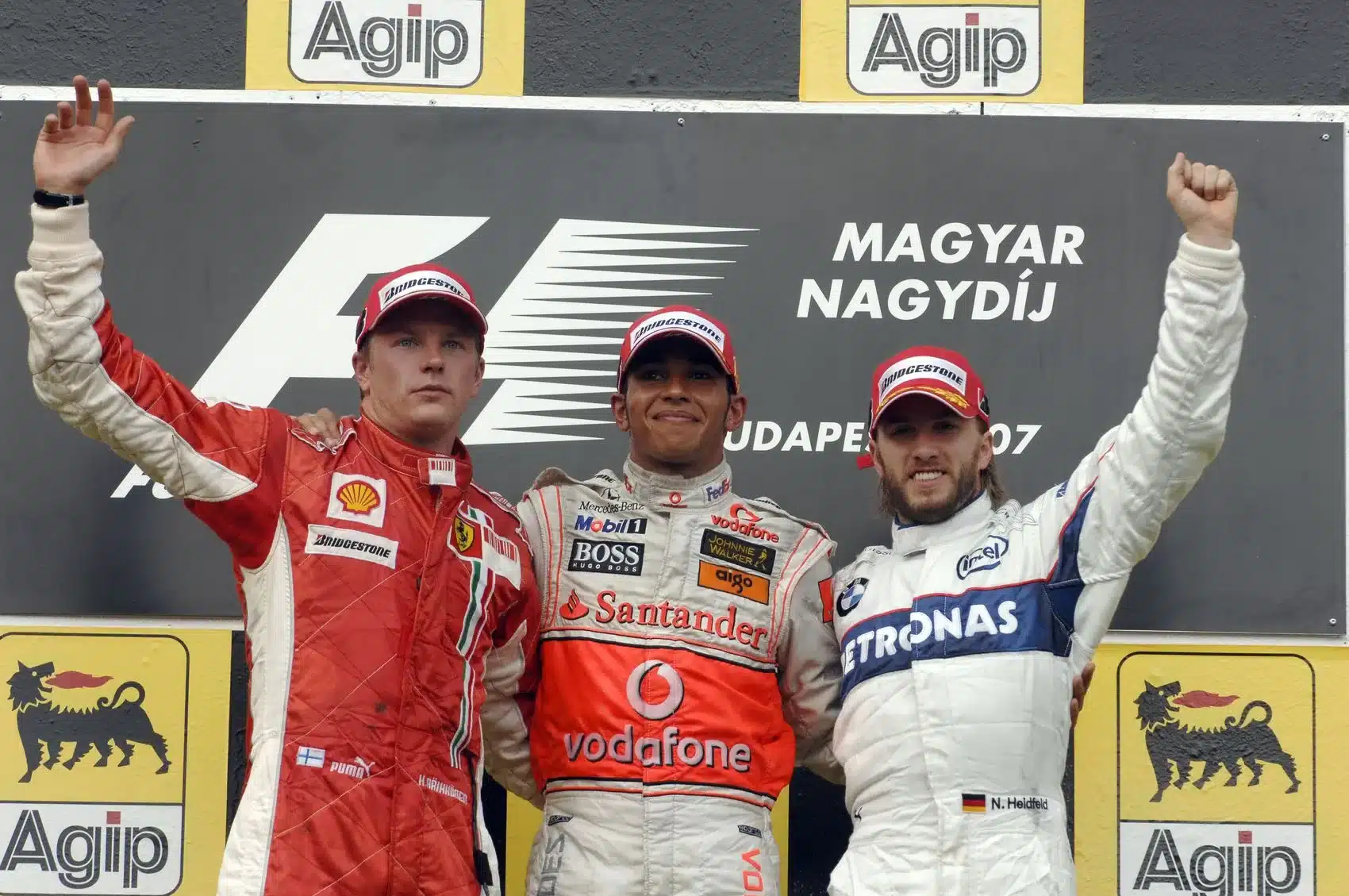 Kimi Räikkönen, Lewis Hamilton, Nick Heidfeld, 2007, Magyar Nagydíj