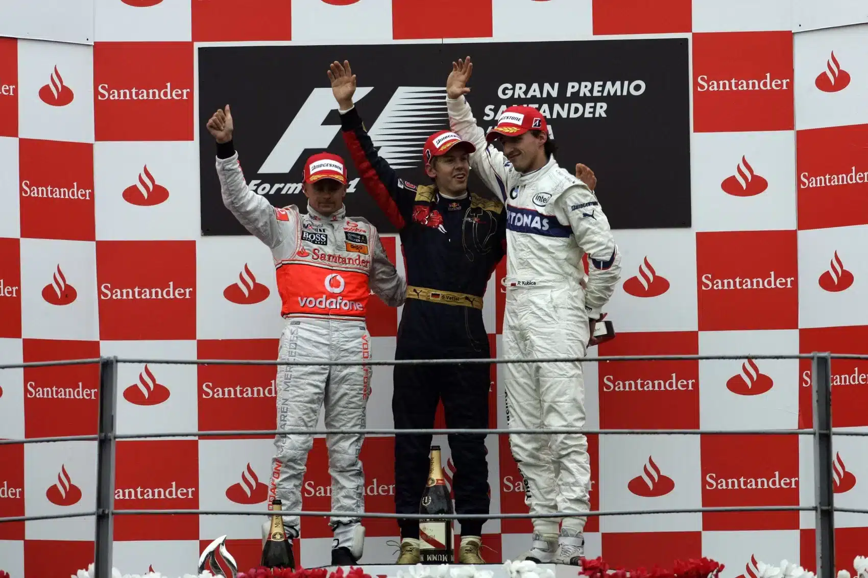 Heikki Kovalainen, Sebastian Vettel, Robert Kubica