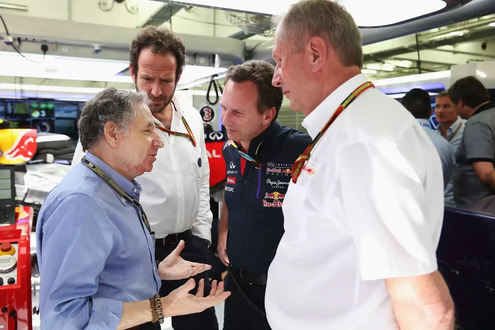 Jean Todt, Christian Horner, Helmut Marko, Matteo Bonciani, red bull