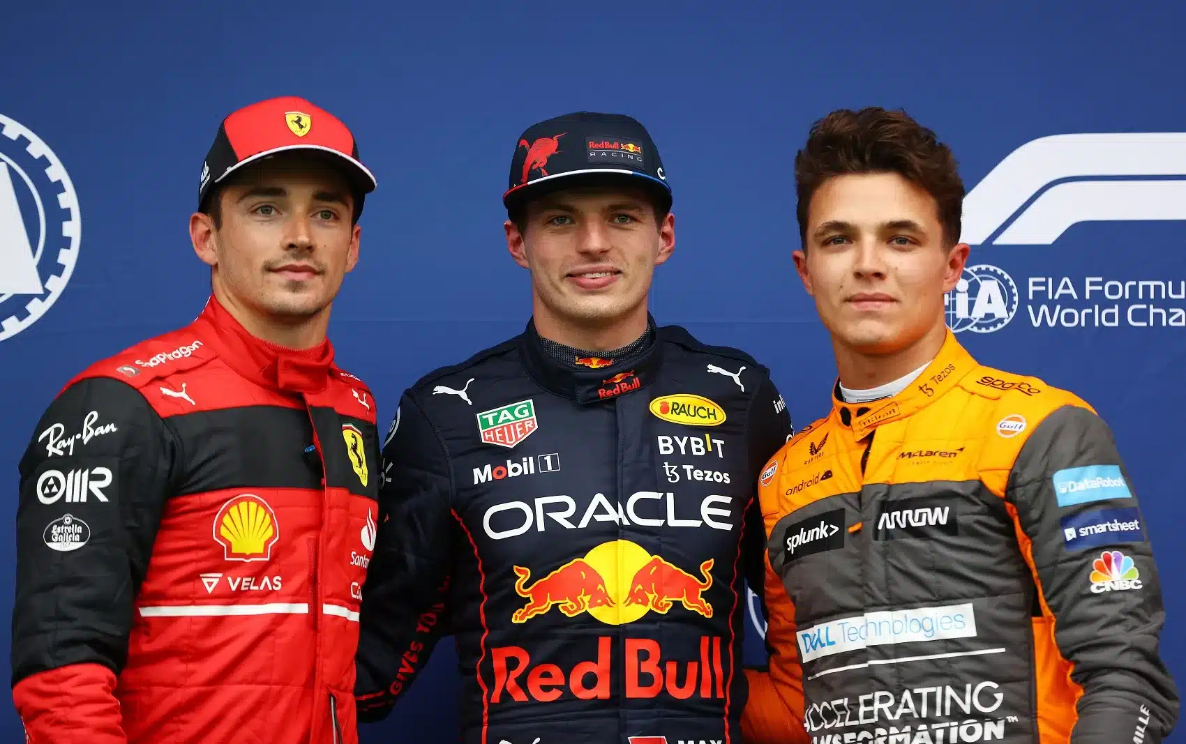 Max Verstappen, Charles Leclerc, Lando Norris