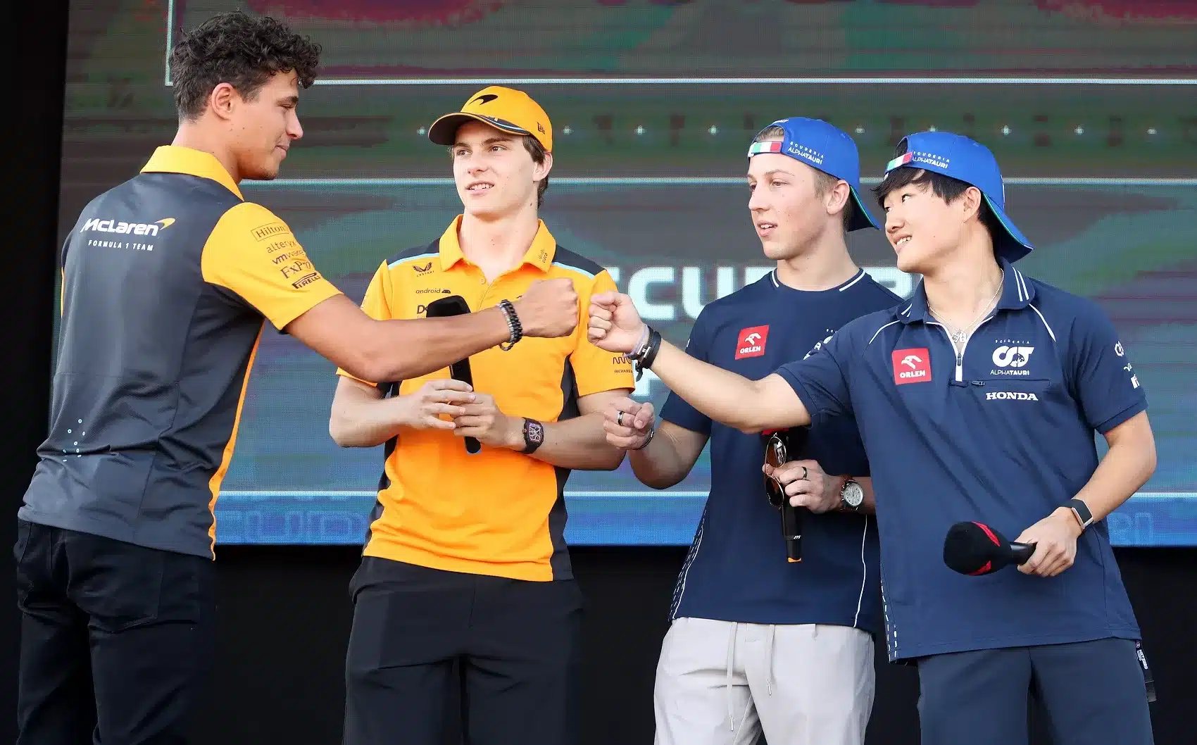 Lando Norris, Oscar Piastri, Liam Lawson, Yuki Tsunoda, F1