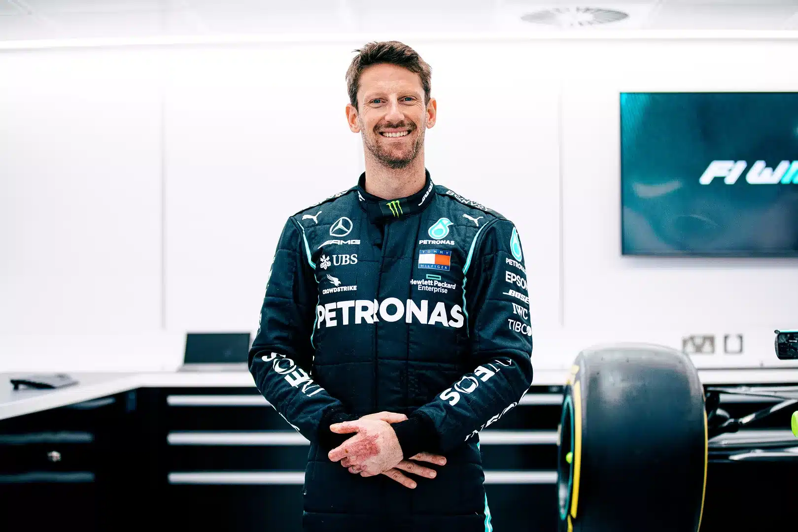 Romain Grosjean, Mercedes, Hamilton