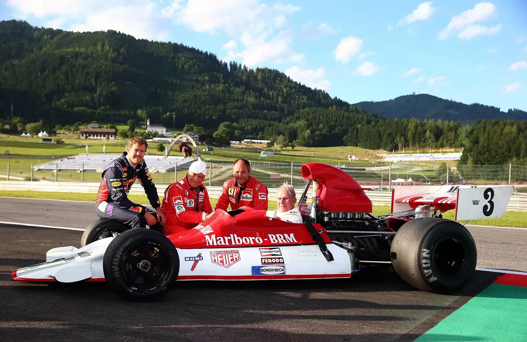 Helmut Marko, Sebastian Vettel, Niki Lauda, Gerhard Berger, wolff