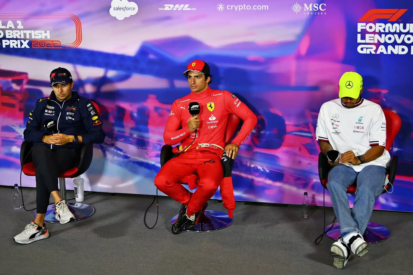 Carlos Sainz, Sergio Perez, Lewis Hamilton