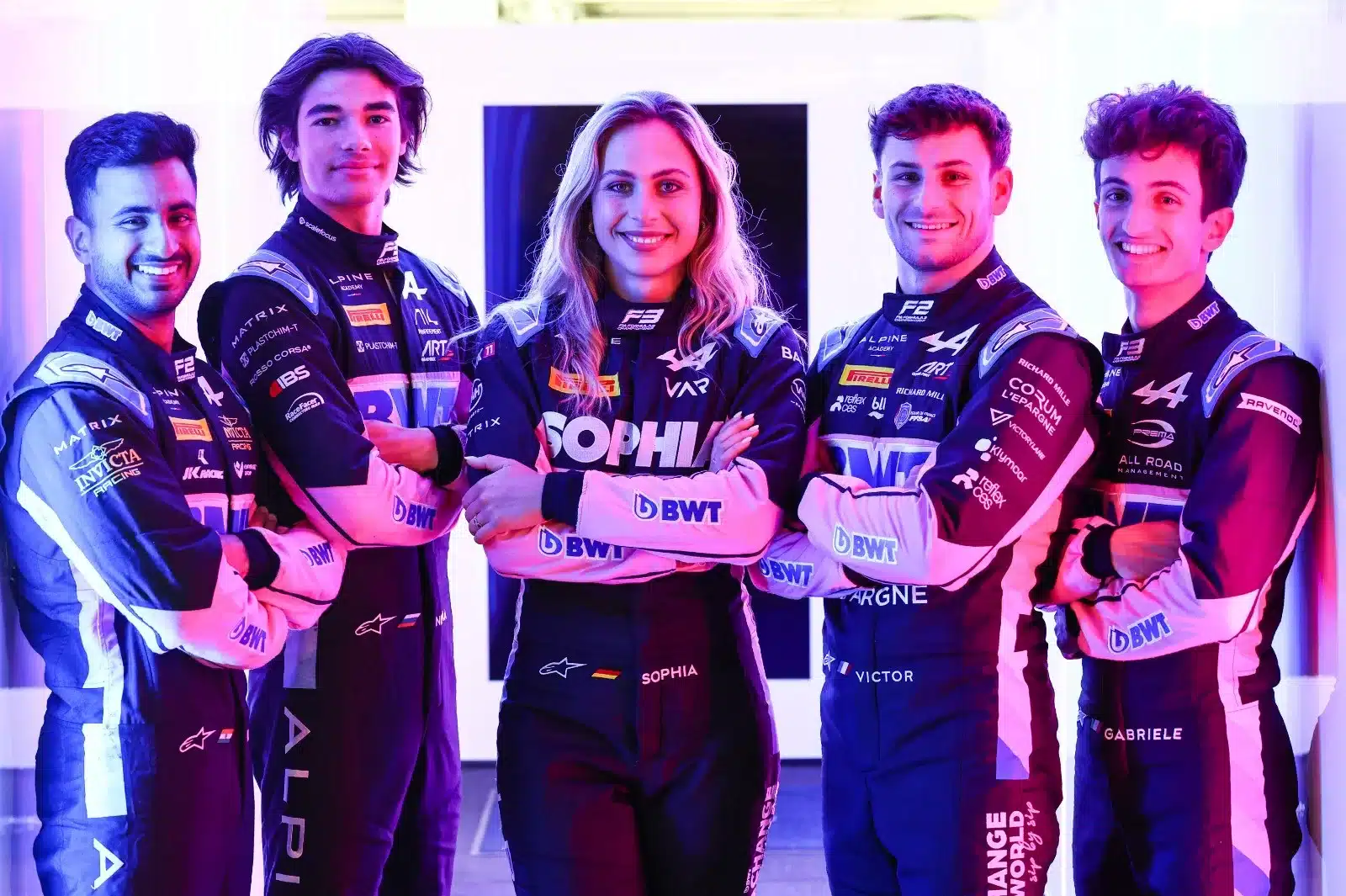 Kush Maini, Nikol Tsolov, Sophia Flörsch, Victor Martins, Gabriele Mini
