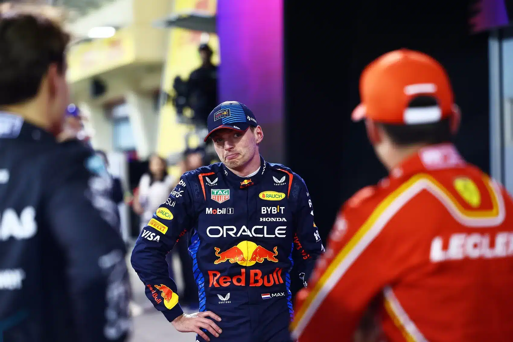 Max Verstappen, Charles Leclerc, George Russell, GPDA