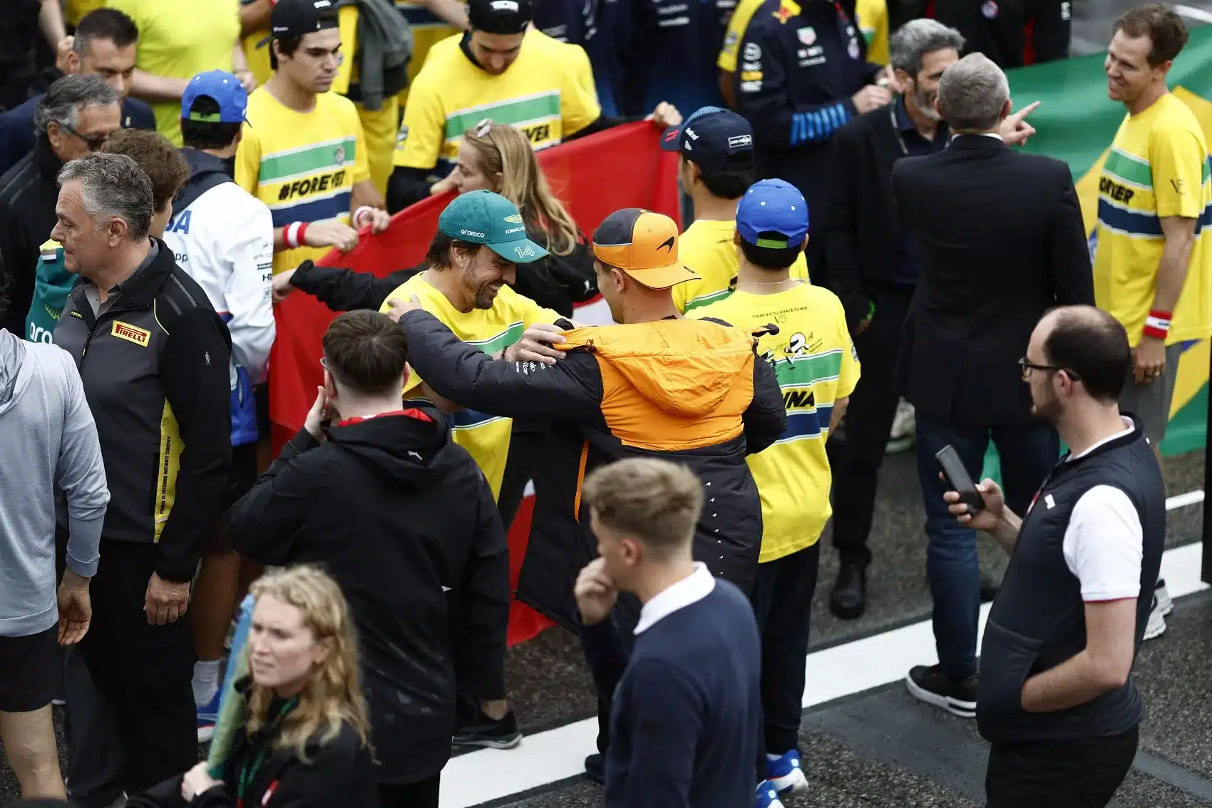 Fernando Alonso, Lando Norris, Sebastian Vettel, Senna