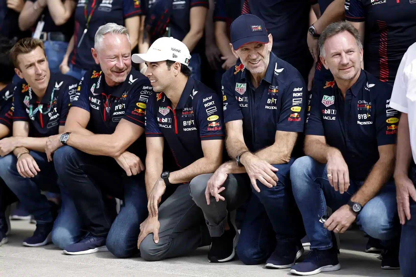 Jonathan Wheatley, Sergio Pérez, Adrian Newey, Christian Horner, Red Bull