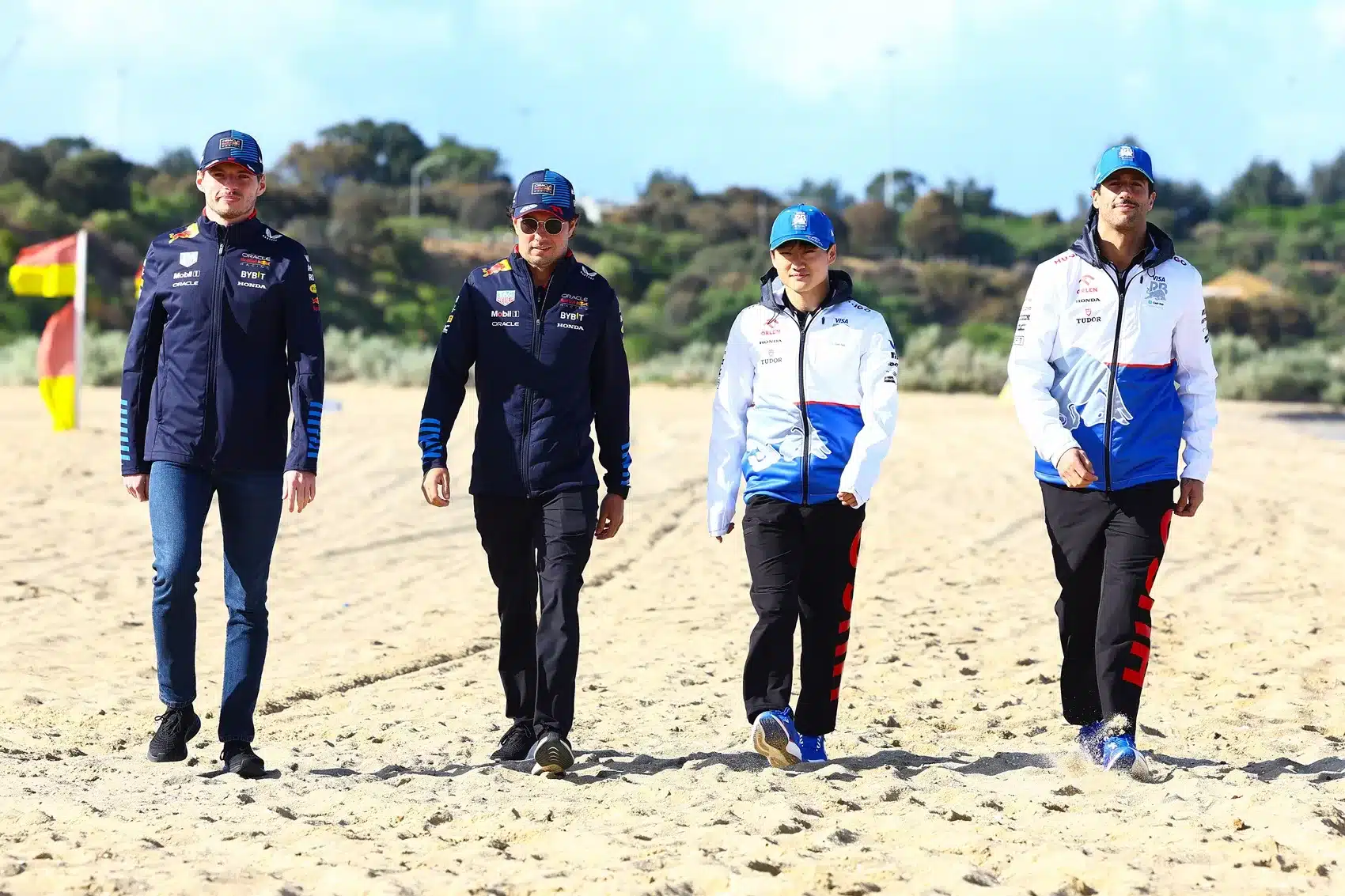 Sergio Pérez, Max Verstappen, Yuki Tsunoda, Daniel Ricciardo, Red Bull