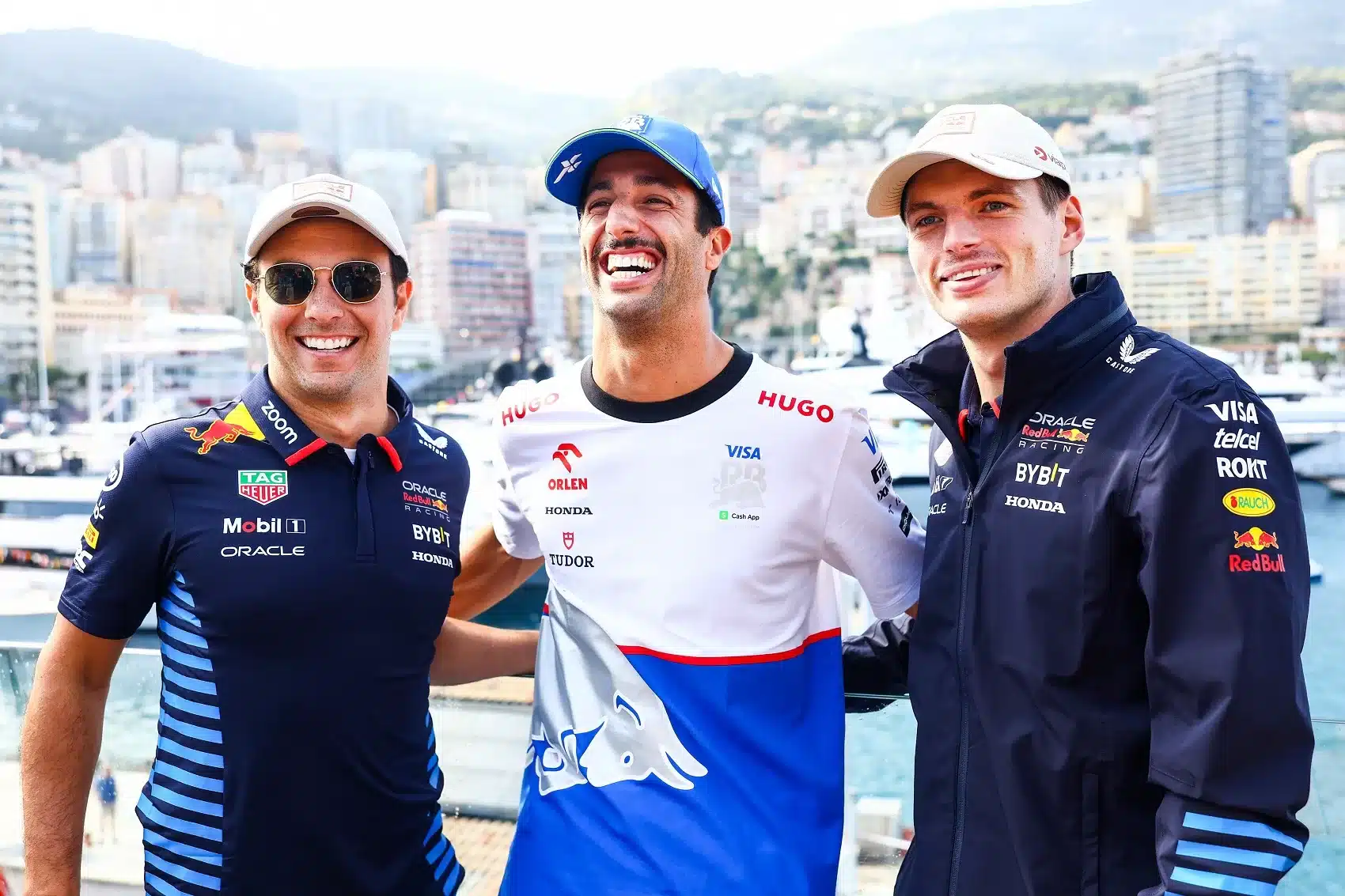 Sergio Perez, Daniel Ricciardo, Max Verstappen