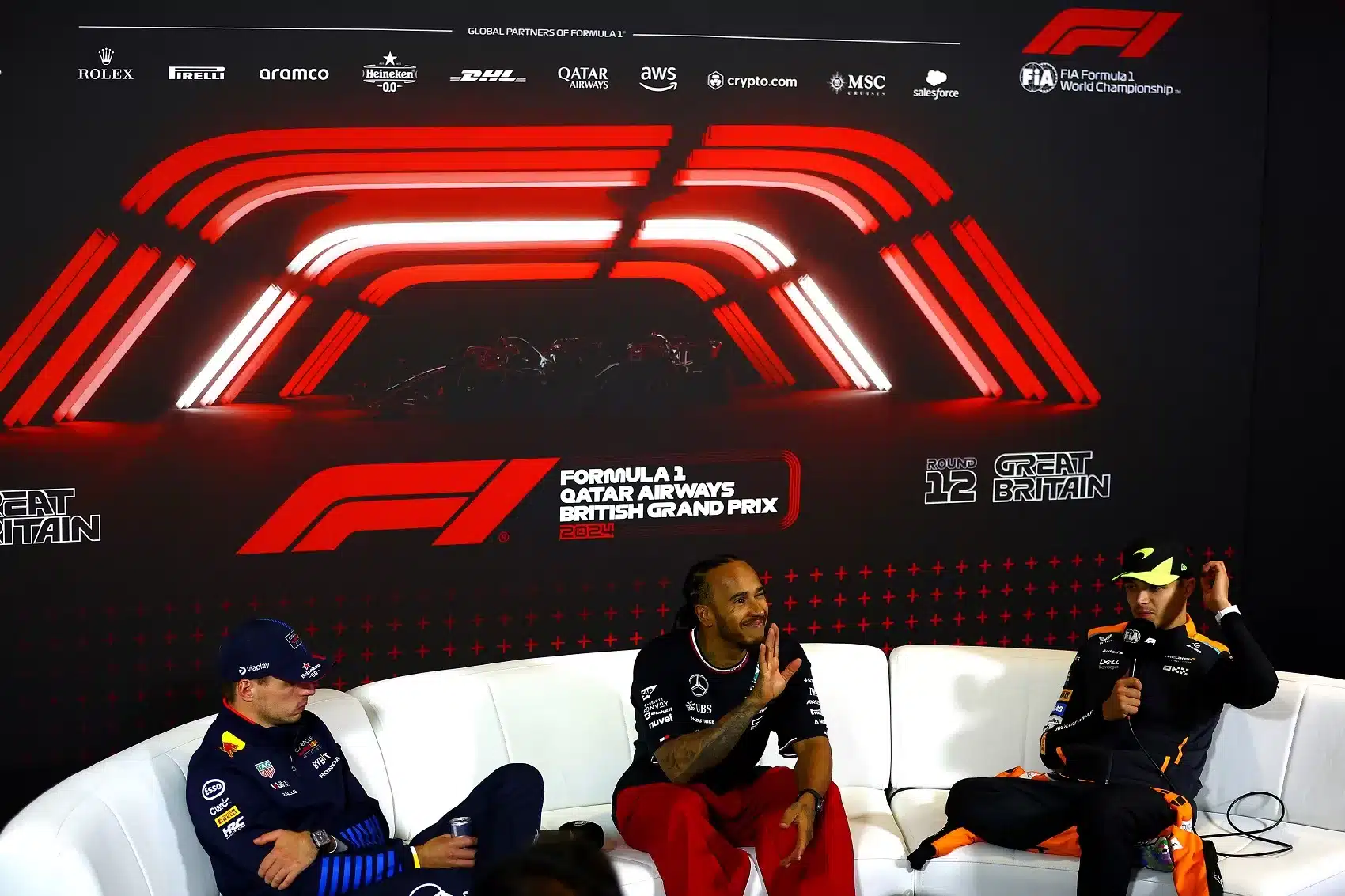 Lewis Hamilton, Max Verstappen, Lando Norris