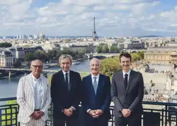 Stefano Domenicali, President & CEO of Formula 1, Bernard Arnault, Chairman & CEO, LVMH Group, Greg Maffei, President & CEO, Liberty Media, and Frédéric Arnault, CEO, LVMH Watches.