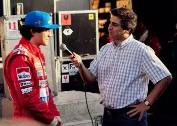 Gabriel Leone, mint Ayrton Senna, és Gabriel Louchard, mint Galvão Bueno