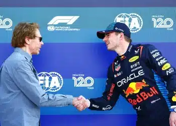 Jerry Bruckheimer producer, és Max Verstappen (Red Bull), F1
