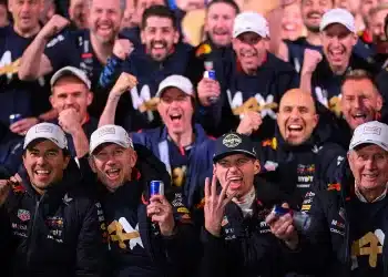 Max Verstappen, Sergio Perez, Christian Horner, Helmut Marko, Red Bull