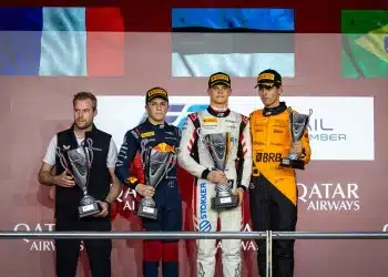 Isack Hadjar, Paul Aron, Gabrial Bortoleto, F2 Katar