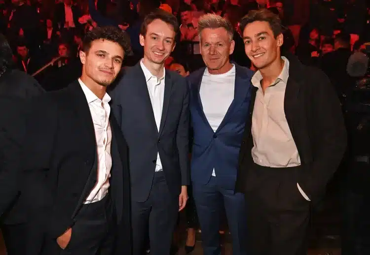 F1 75 Live Lando Norris, Frédéric Arnault (TAG Heuer CEO), Gordon Ramsay & George Russell