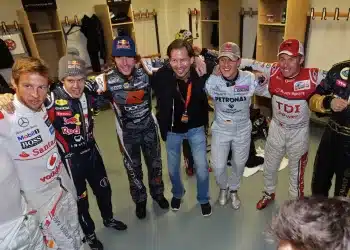 Jenson Button, Sebastian Vettel, Travis Pastrana, Fredrik Johnsson, Michael Schumacher, Tom Kristensen, Vitaly Petrov, Race of Champions