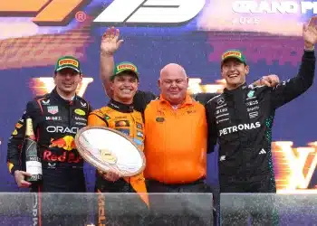 Max Verstappen, Lando Norris, Rob Marshall, George Russell, F1 Ausztrál Nagydíj