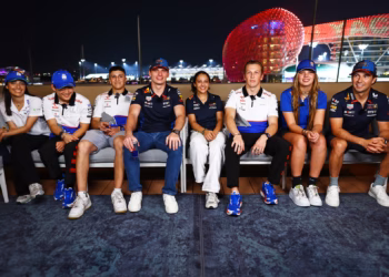 Amna Al Qubaisi, Yuki Tsunoda, Isack Hadjar, Max Verstappen, Hamda Al Qubaisi, Liam Lawson, Emely de Heus, Sergio Perez