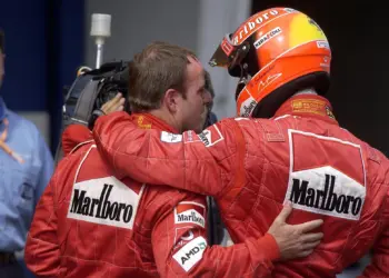 Rubens Barrichello és Michael Schumacher
