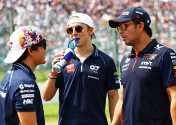 Yuki Tsunoda, Liam Lawson, Sergio Perez