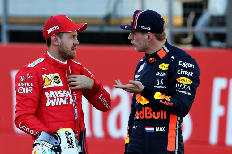 Sebastian Vettel, Max Verstappen, red bull