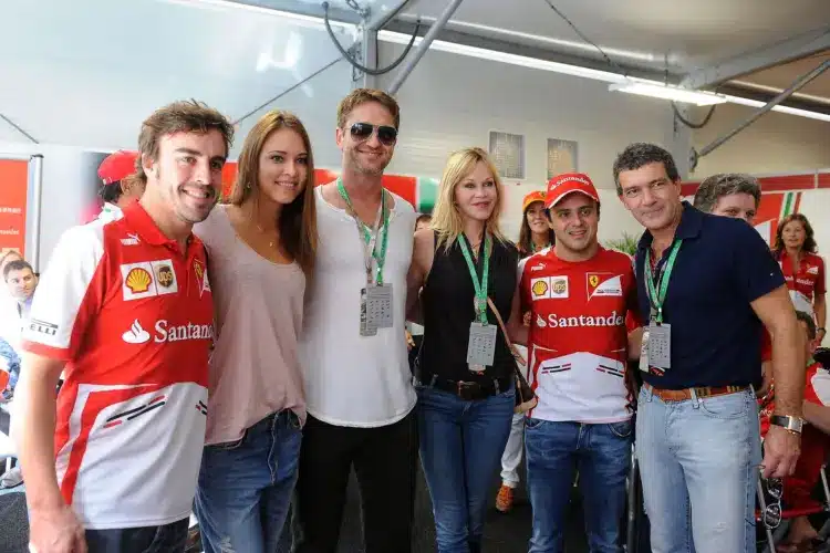 Fernando Alonso, Dasha Kapustina, Melanie Griffith, Felipe Massa, Antonio Banderas