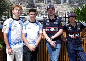 Liam Lawson, Isack Hadjar, Max Verstappen, Yuki Tsunoda