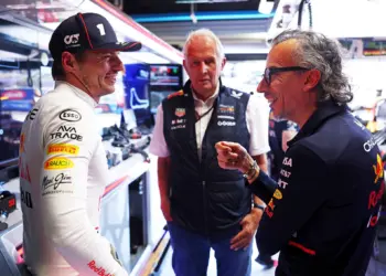 Max Verstappen, Laurent Mekies, Helmut Marko